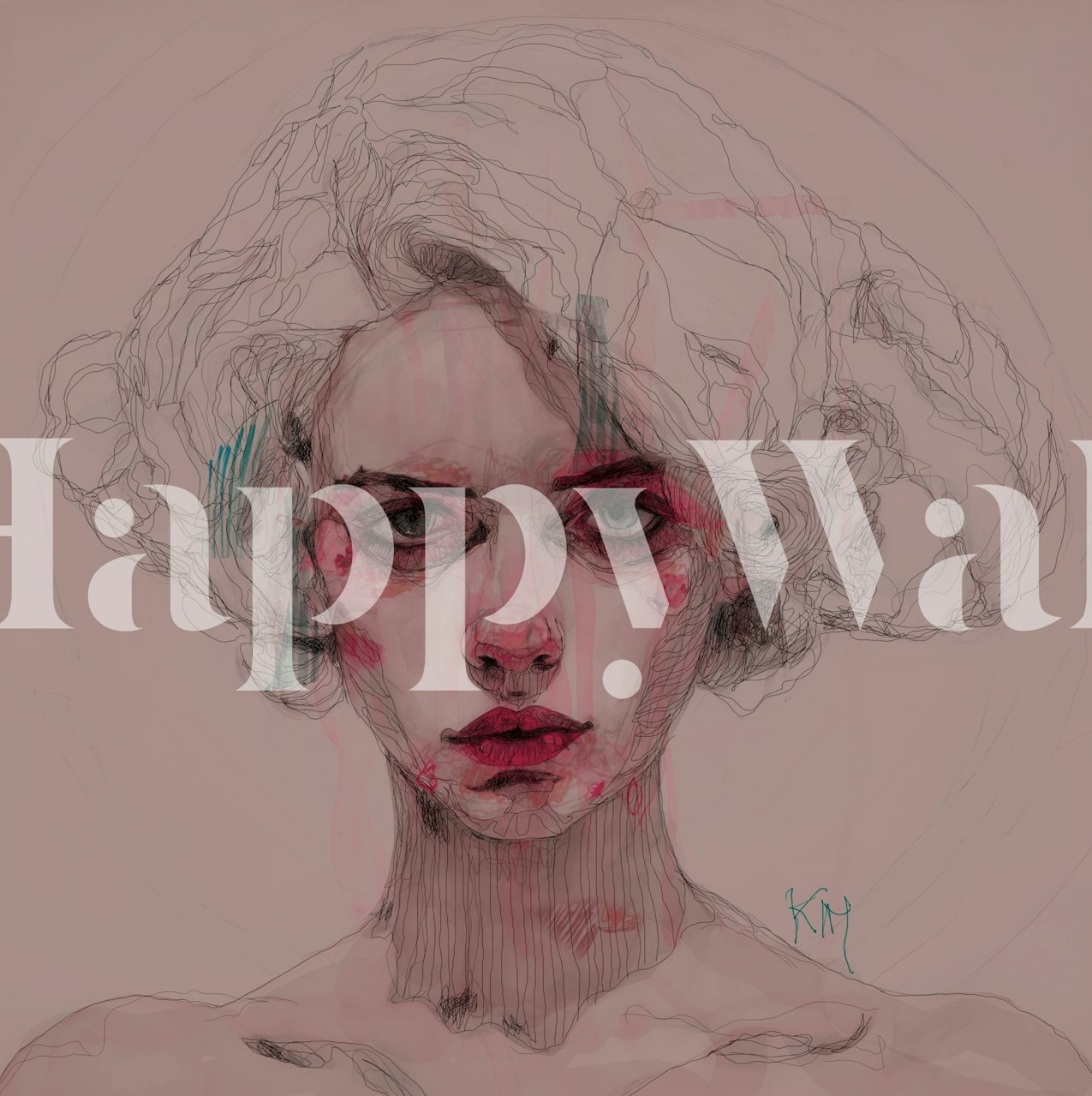 Tapeta Kream w stylowym pokoju