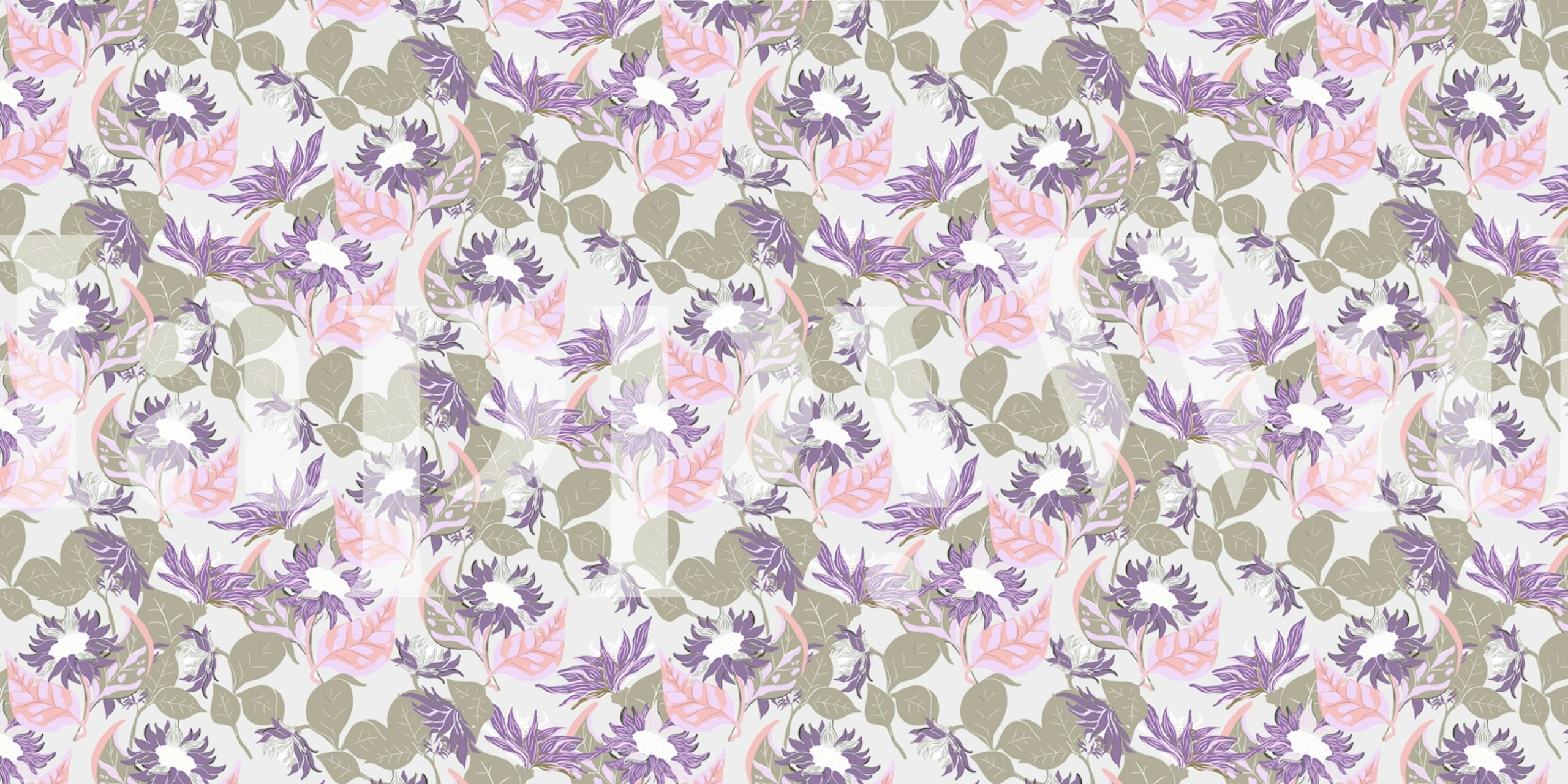 Sunflowers in Purple wallpaper in a room