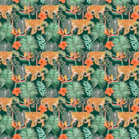 Exotic Leopard Garden green wallpaper