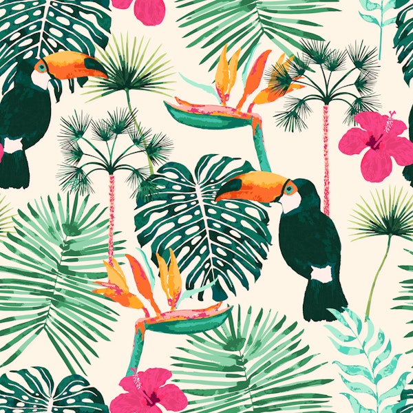 Tropical Toucan Garden white
