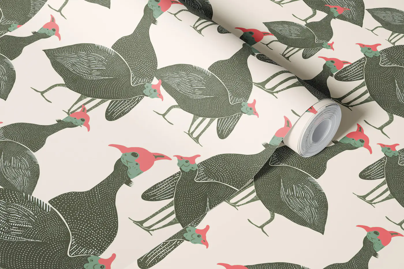 Guinea Fowls wallpaper roll