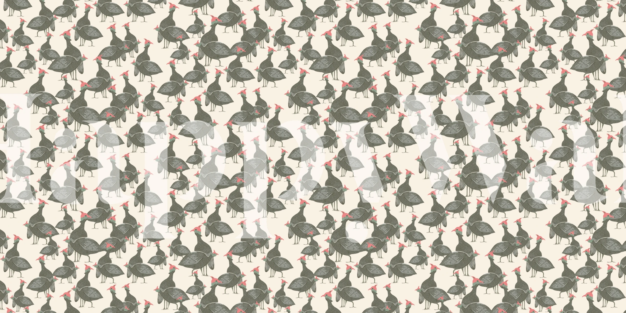 Guinea Fowls tapet i et rum