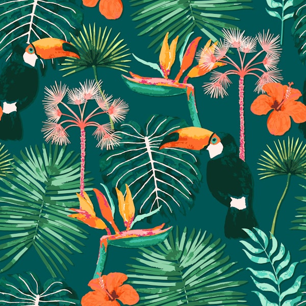 Tropical Toucan Garden green