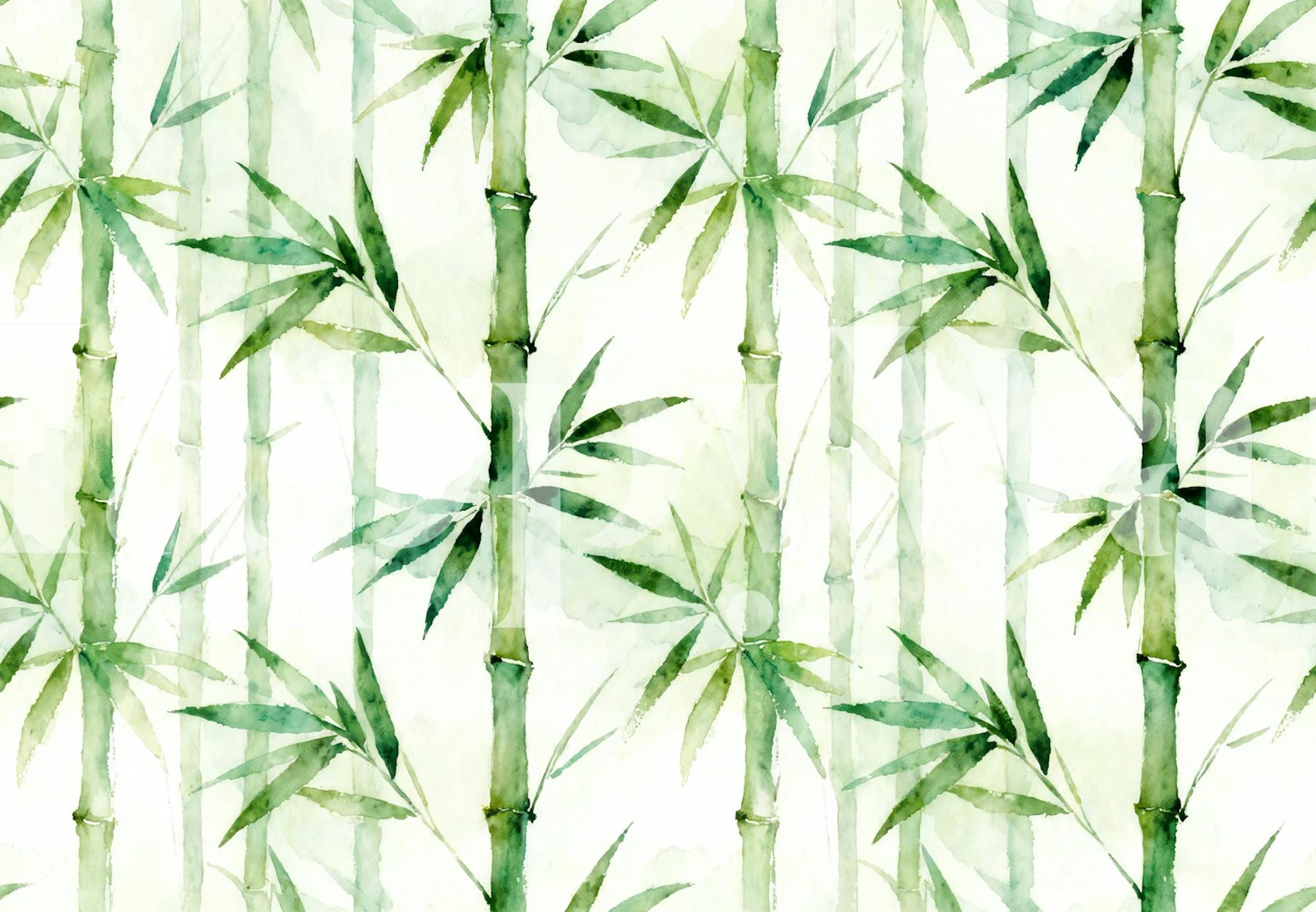 Watercolor Bamboo Grove wallpaper in a room