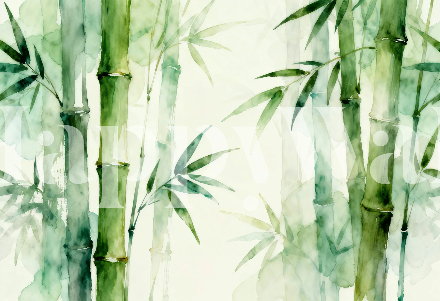 Tåkete bambusskog tapet i et rom