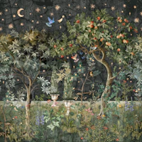 Starry Orchard Dreams Dramatic Black tapet