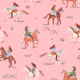 Pink Cowgirl Horse Ride Small Scale