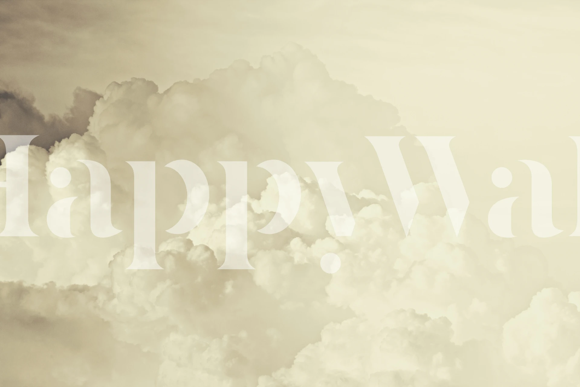 Cotton candy clouds wallpaper in a room