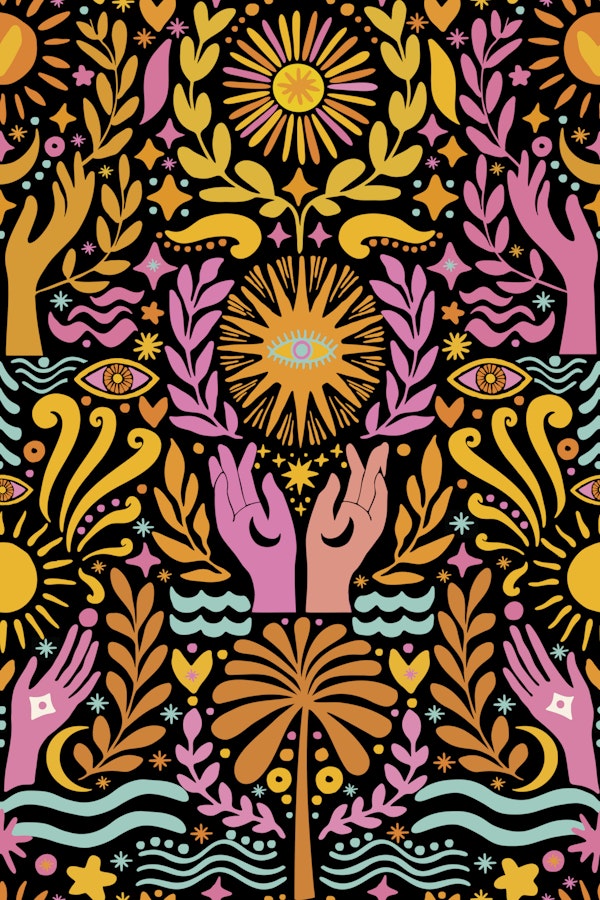 Celestial Boho Beach Free Spirits Multicolor