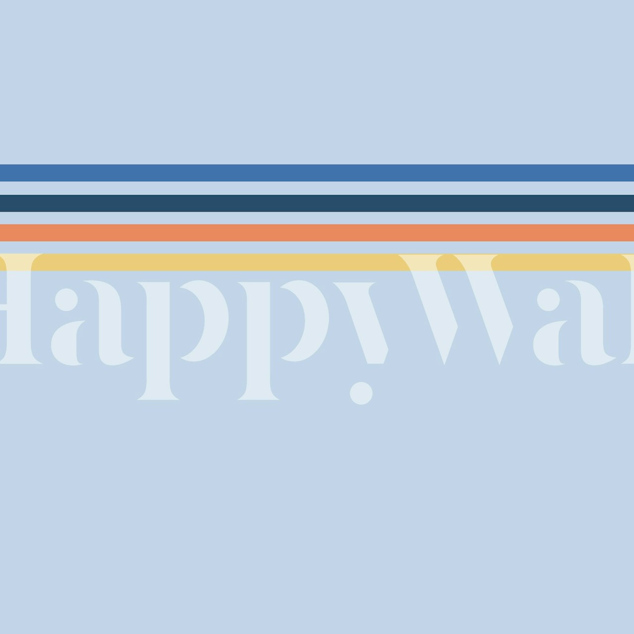 Blauw sport strepen patroon behang in kamer