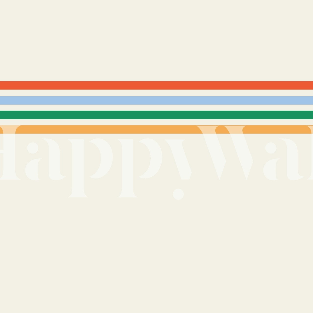 Retro Vibe Horizontal Stripes behang in een kamer