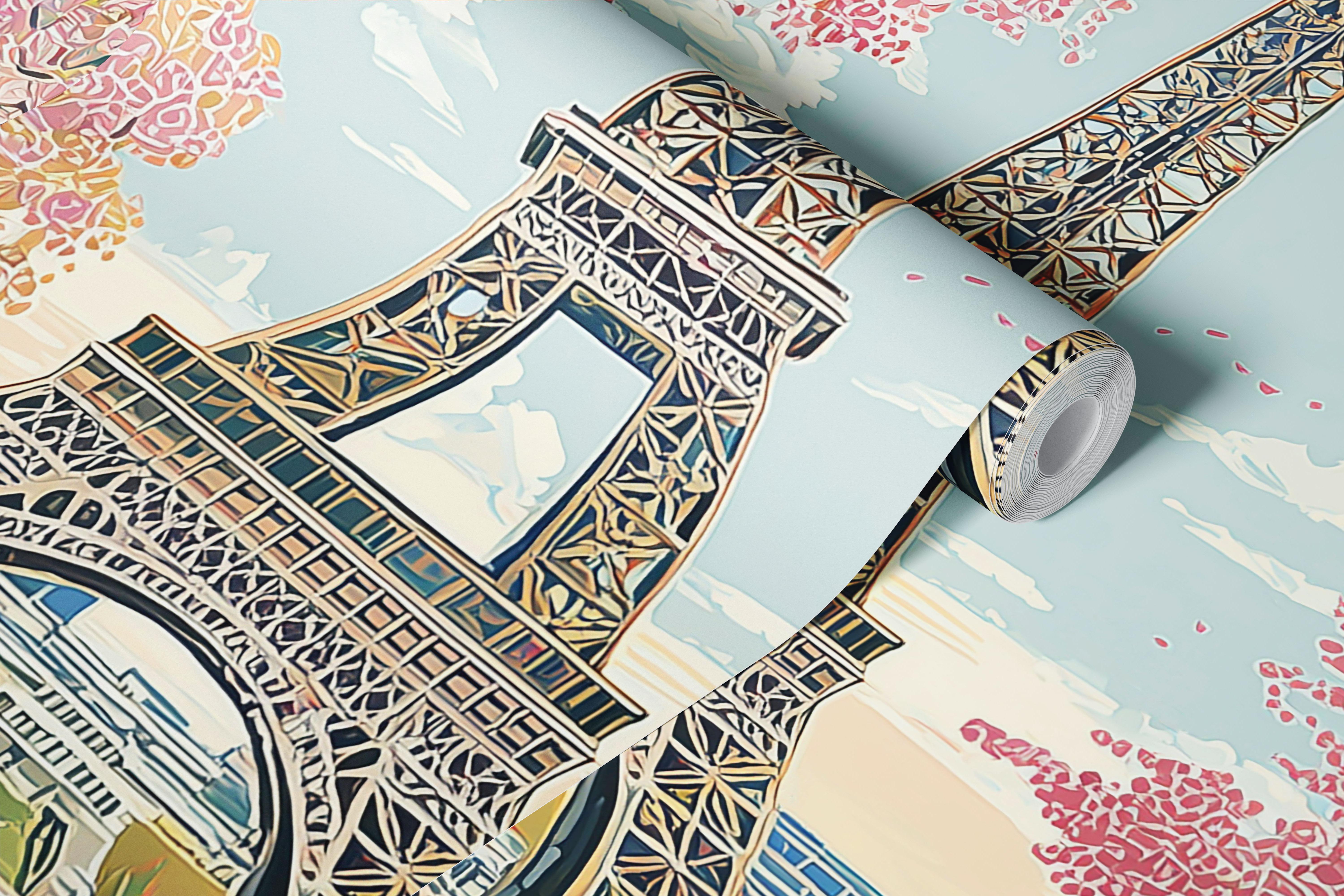 Eiffelova veža obklopená jarnými kvetmi