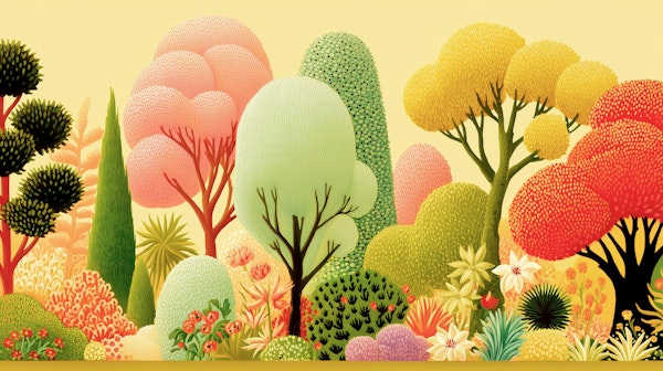 Whimsical Pastel Forest Garden
