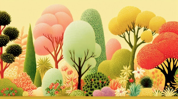 Whimsical Pastel Forest Garden