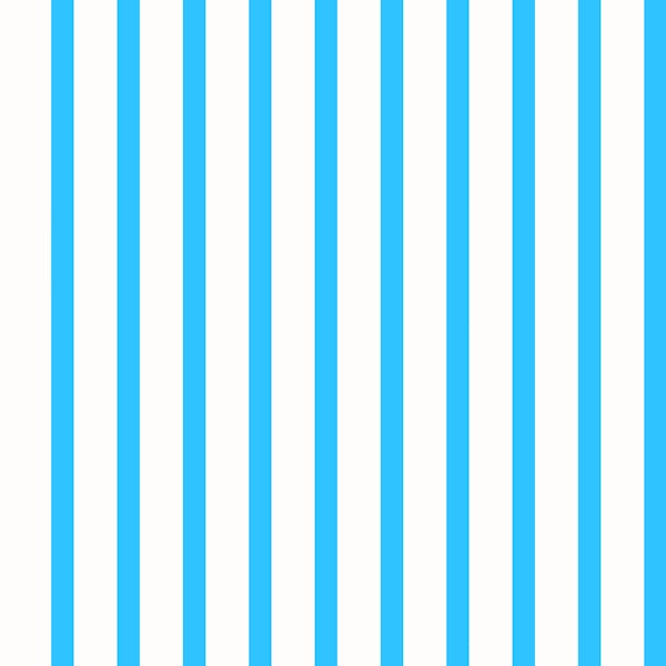 Cerulean Blue and White Stripes