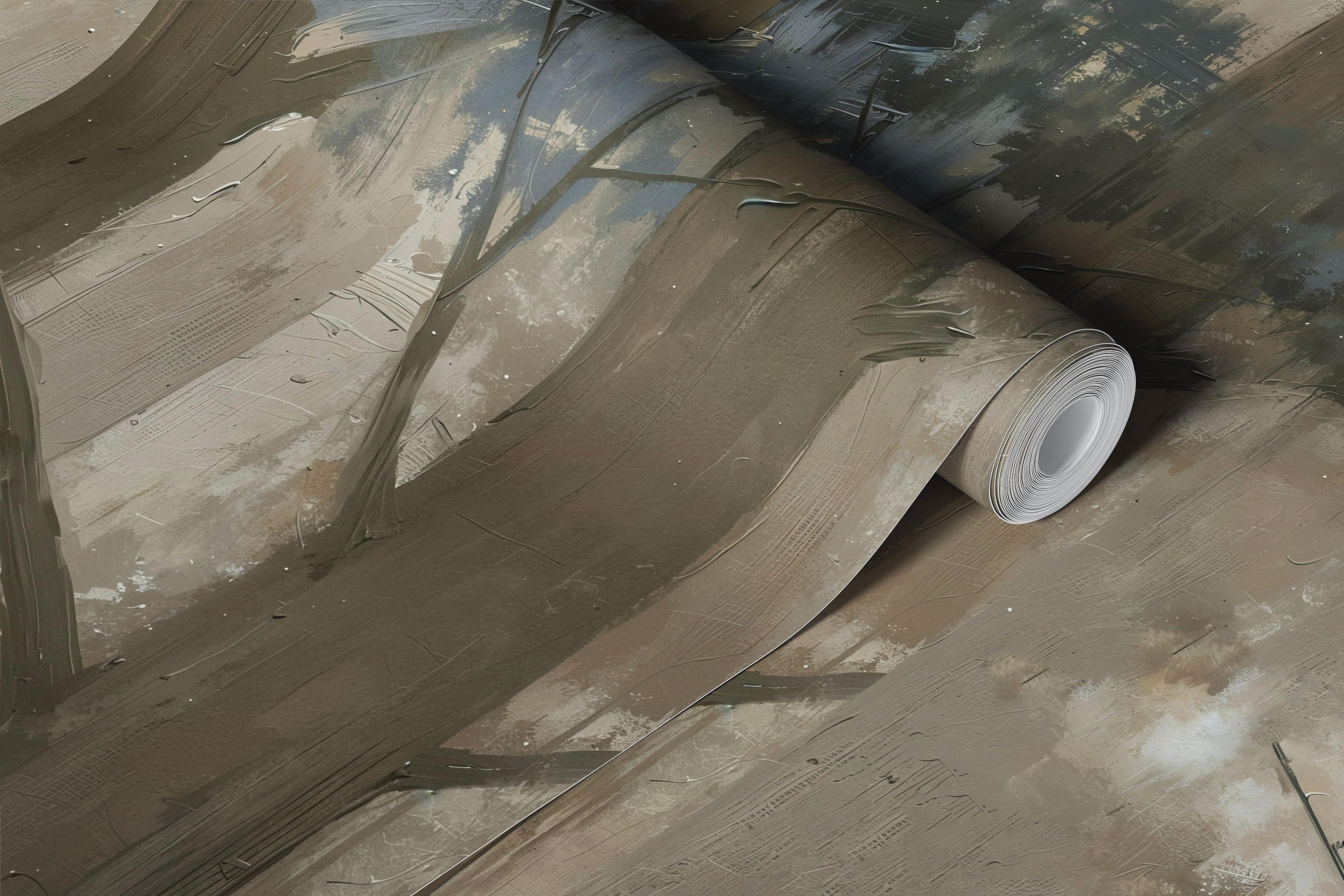 Moody Pine Forest Haze wallpaper in a room