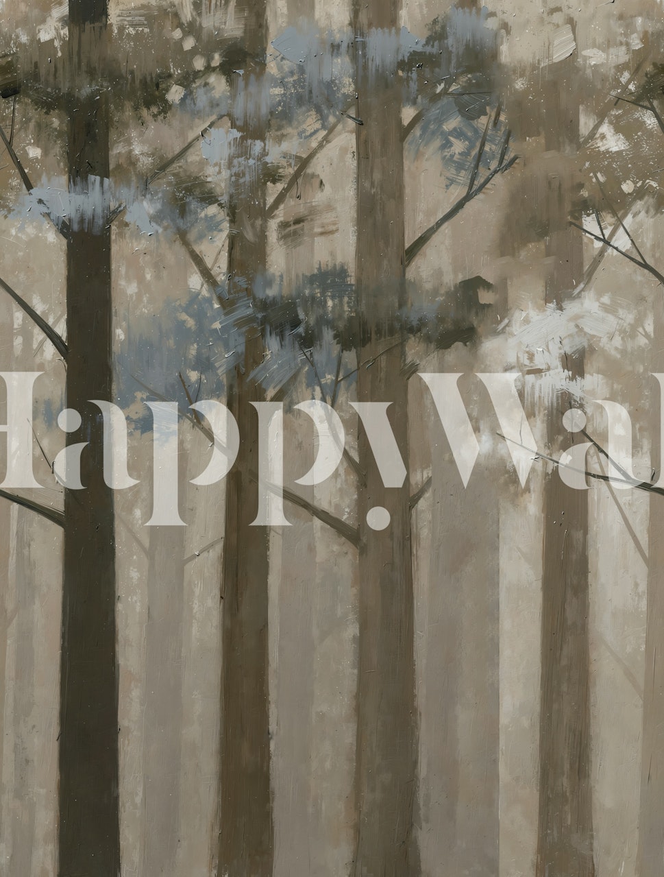 Moody Pine Forest Haze wallpaper in a room