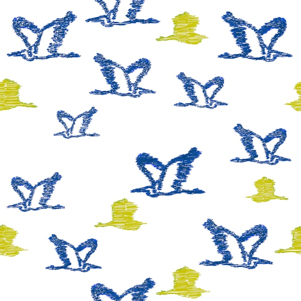 Flying Ikat Birds