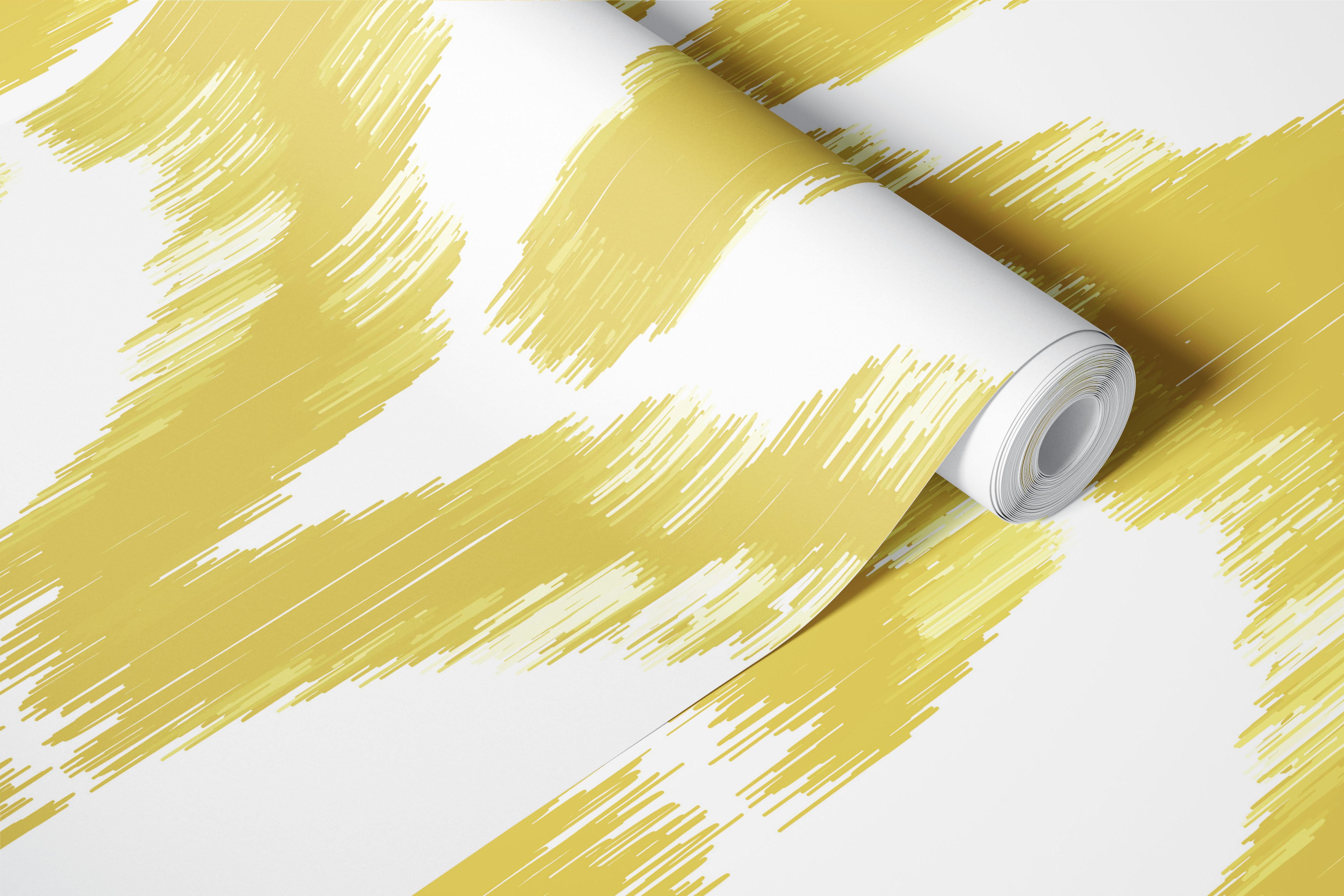 Ikat Arches in Yellow wallpaper in a room