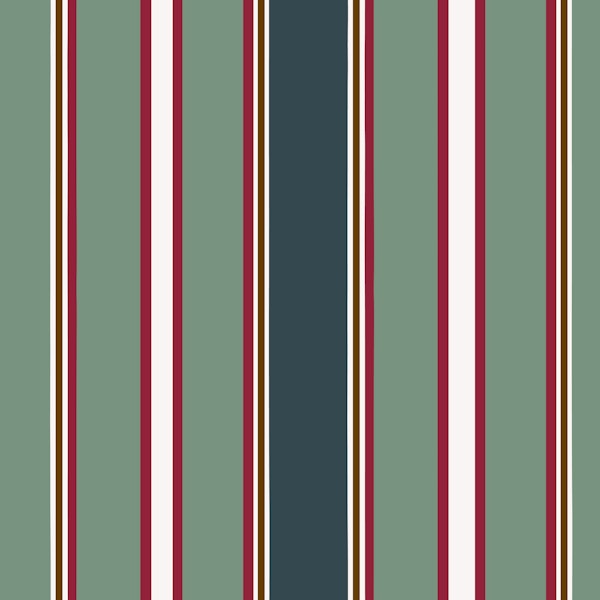 Regency Stripes in Sage and Maroon