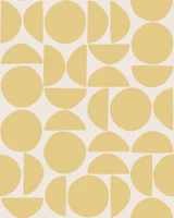 Butter Yellow Mid Century Scandi Circles tapete