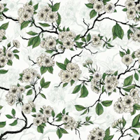Cherry blossom on white tapetas