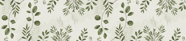 Green Leaf Garlands on Cream