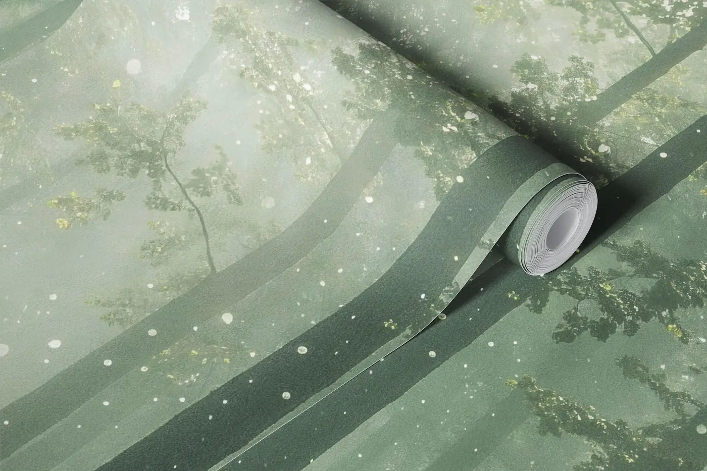 Dreamy Forest Light Beams wallpaper roll