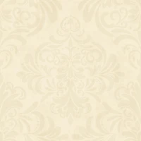 Damask Vintage yellow crem Soft 2 large scale wallpaper