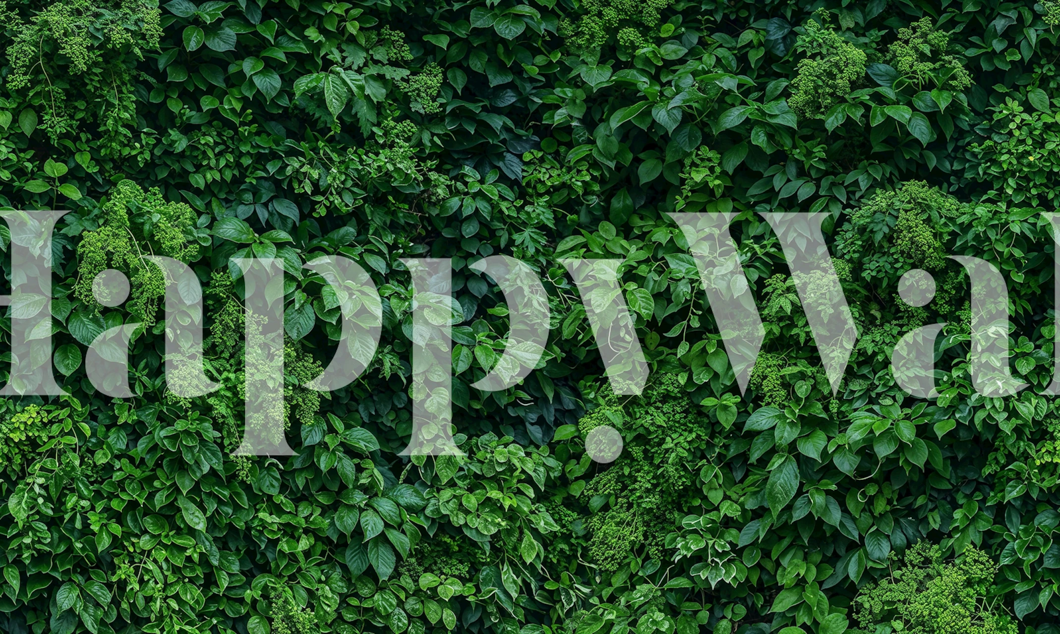 Dús zöld leveles tapéta egy szobában