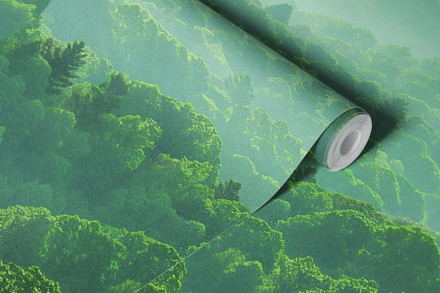 Misty Mountain Forest Layers wallpaper roll