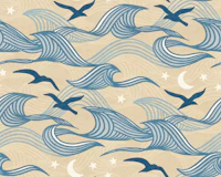 Wind Waves Sand and Seagulls Large tapety