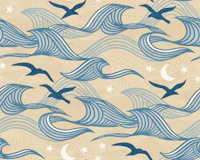 Wind Waves Sand and Seagulls Small tapety