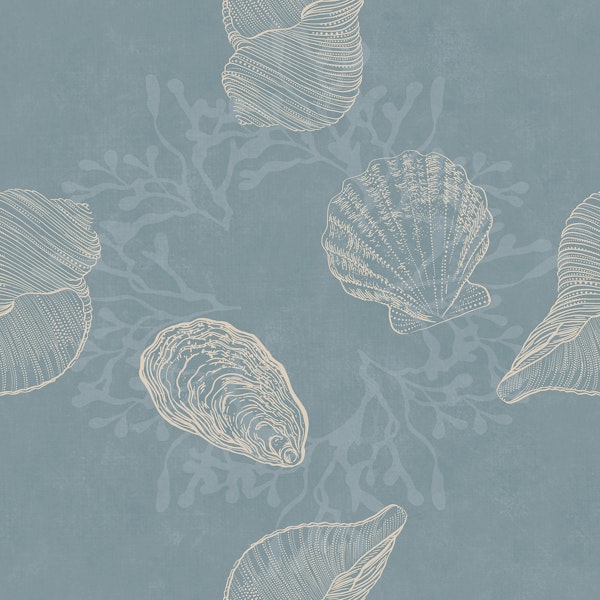 Seashells & Seaweed Dance - Pale Aquamarine