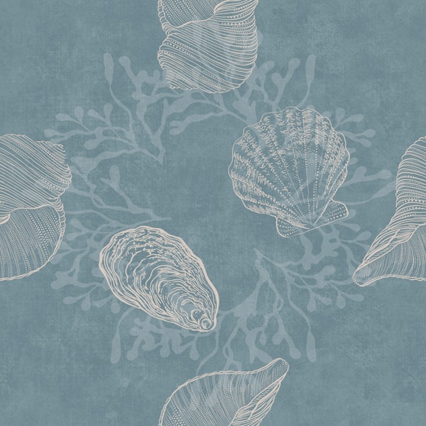 Seashells & Seaweed Dance - Misty Aquamarine