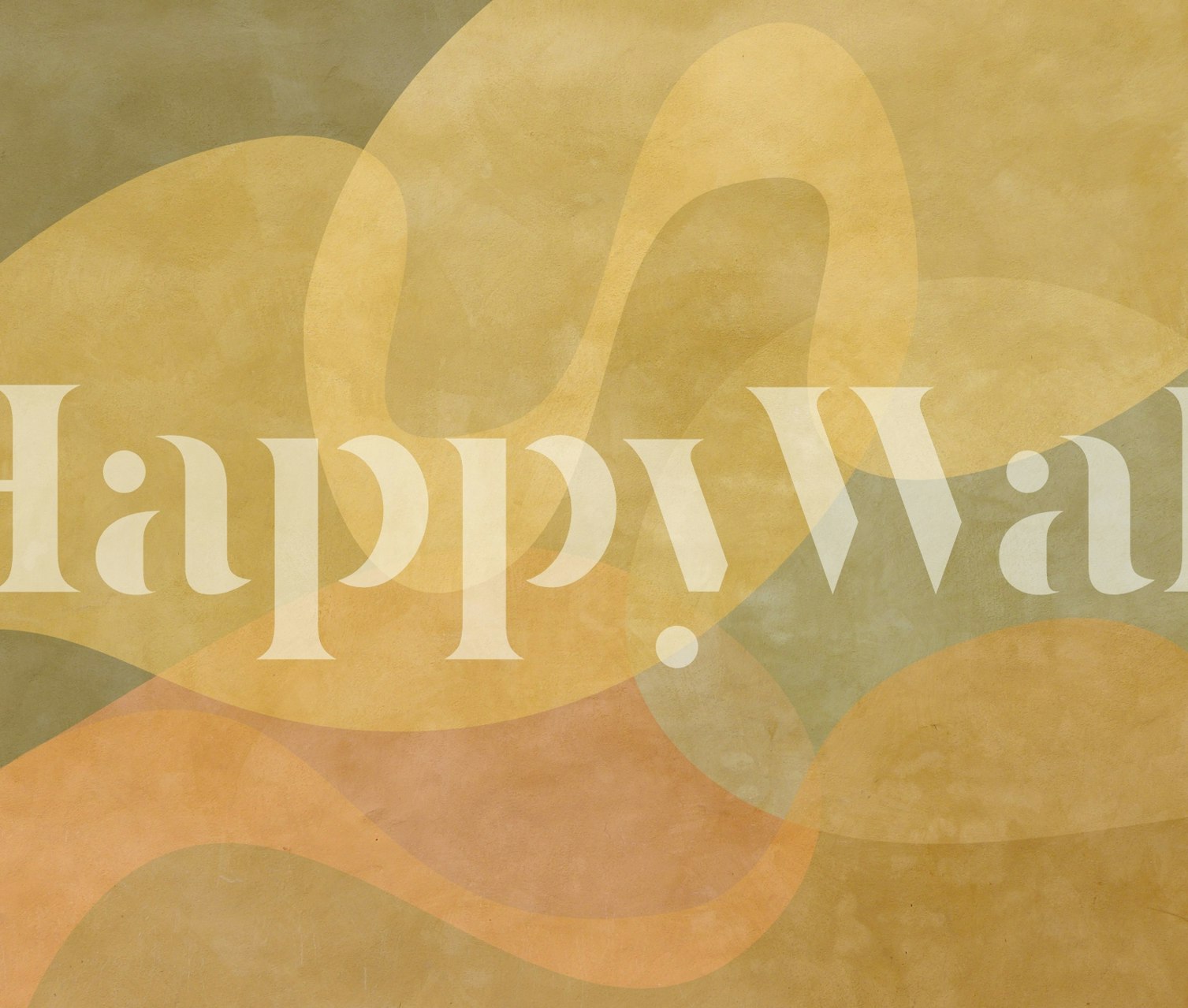 Golden Ochre Organic Flow wallpaper in a room