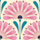 Vintage Petal Sunburst in Pink Blue - S