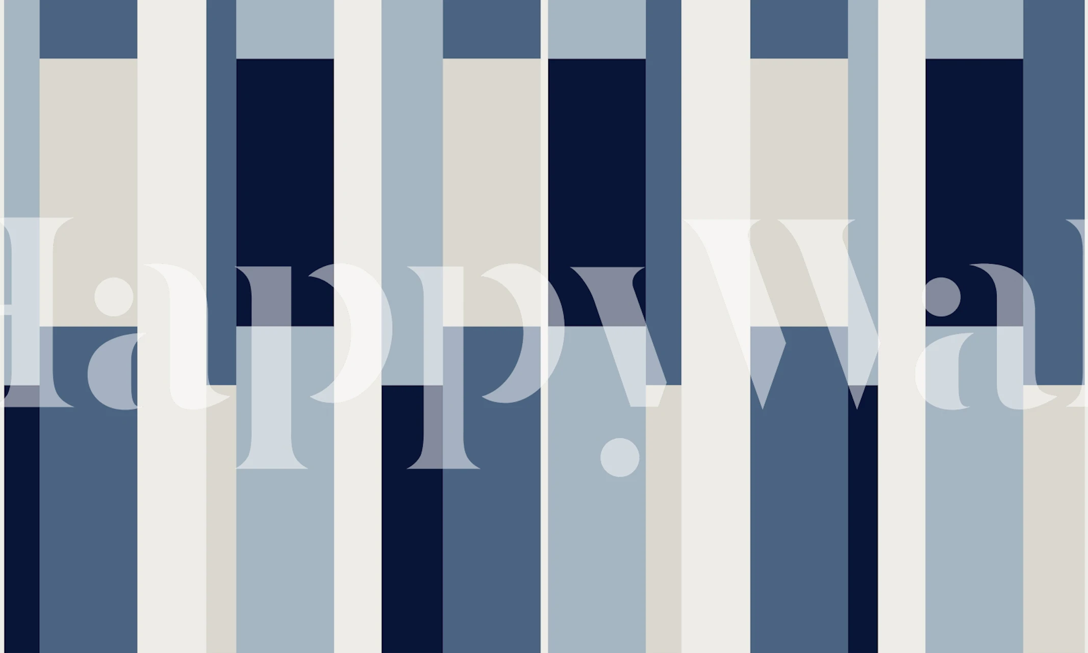 Coastal Blue Stripes wallpaper in a room