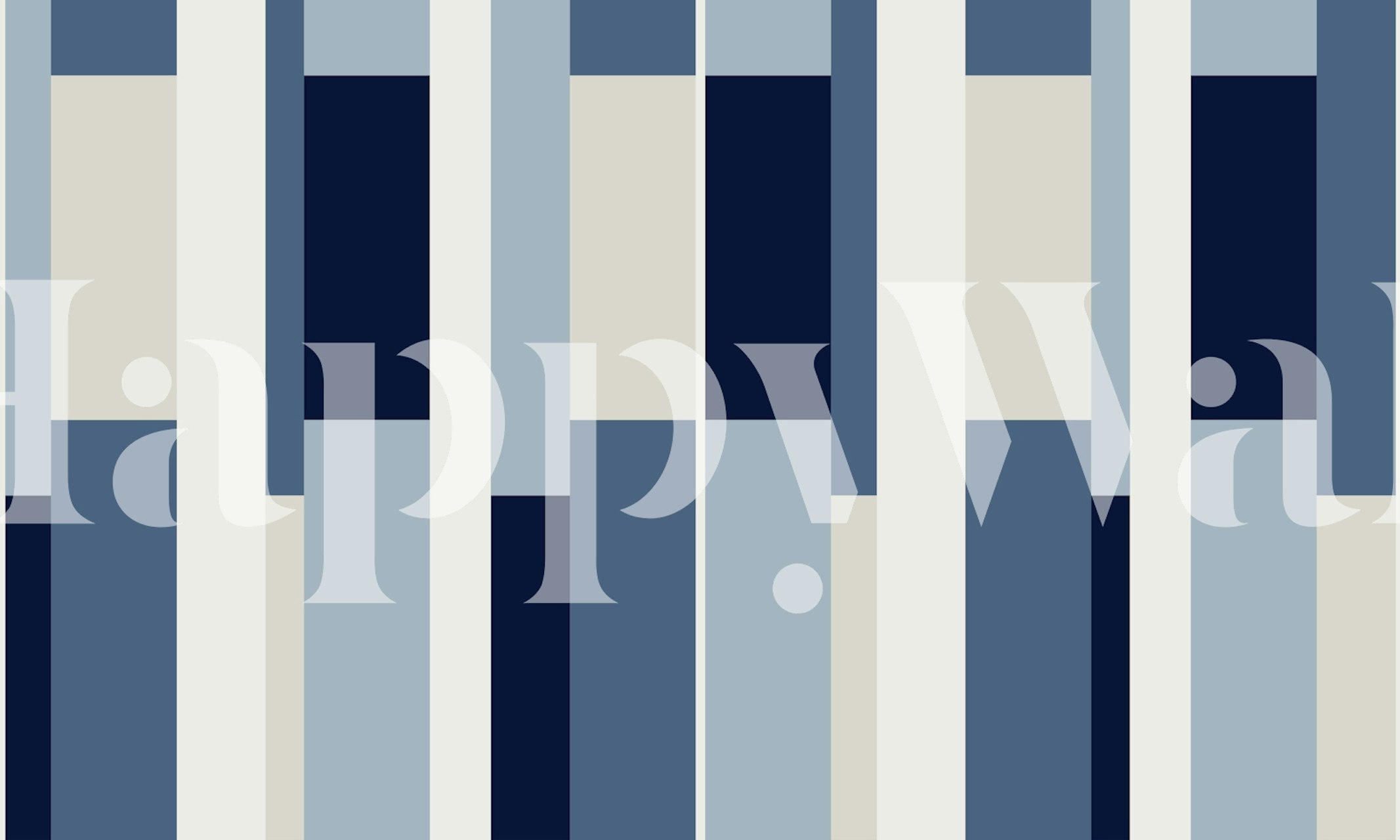 Coastal Blue Stripes wallpaper in a room