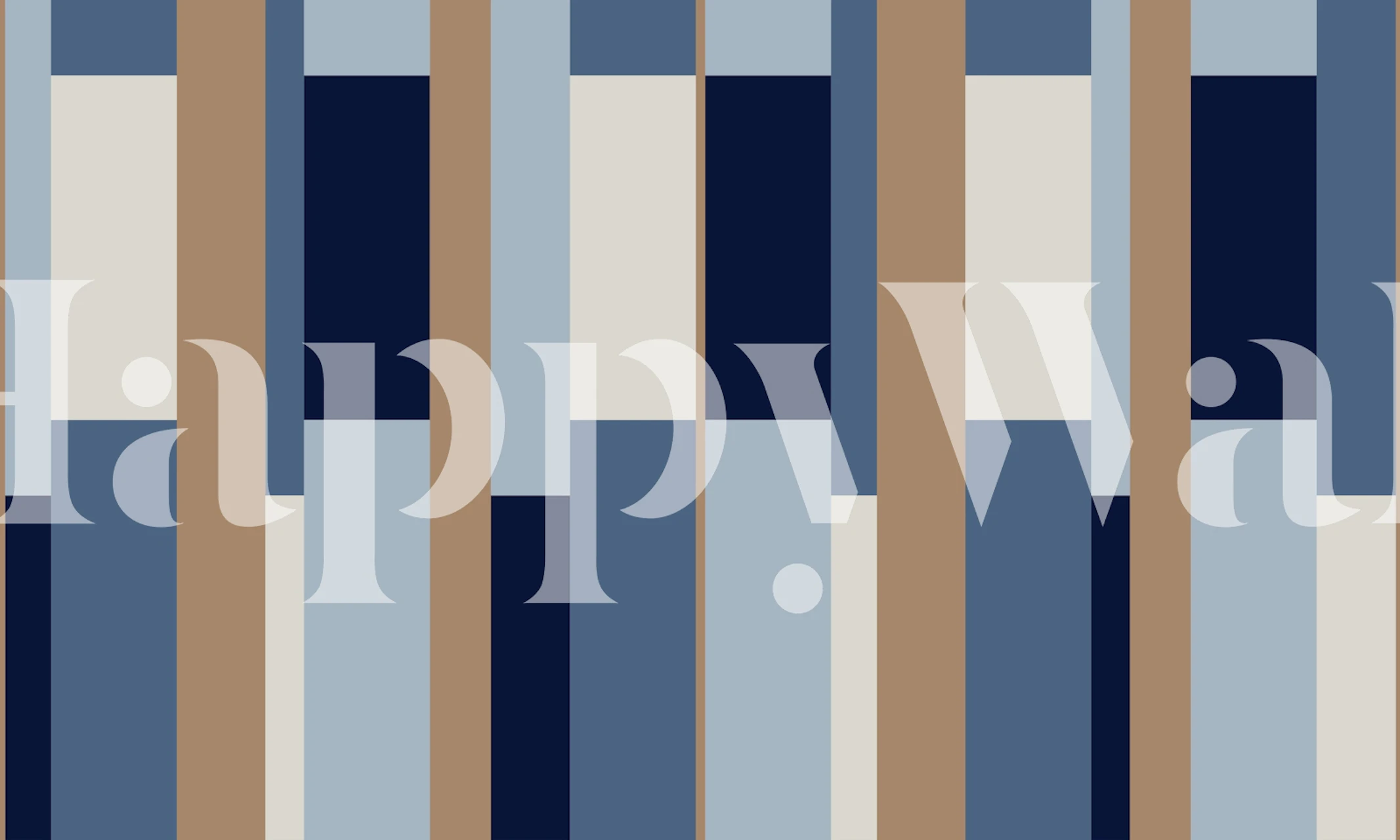 Coastal Blue Stripes wallpaper in a room