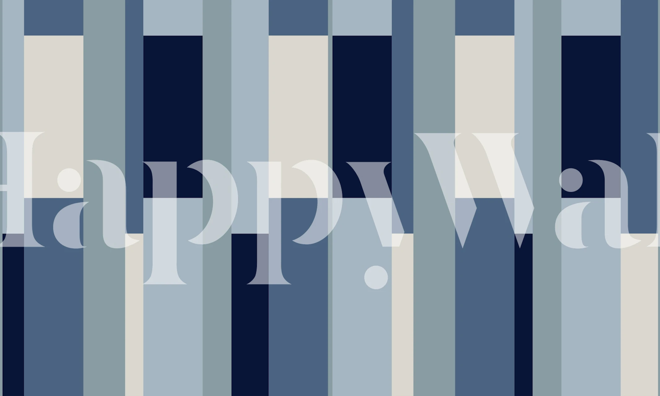 Coastal blue stripes wallpaper in a room