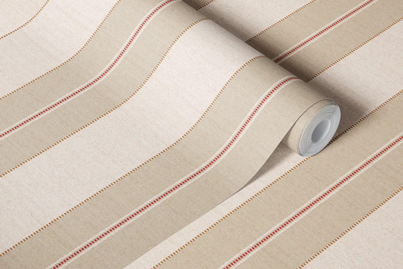 Neutral Rustic Stripes wallpaper roll