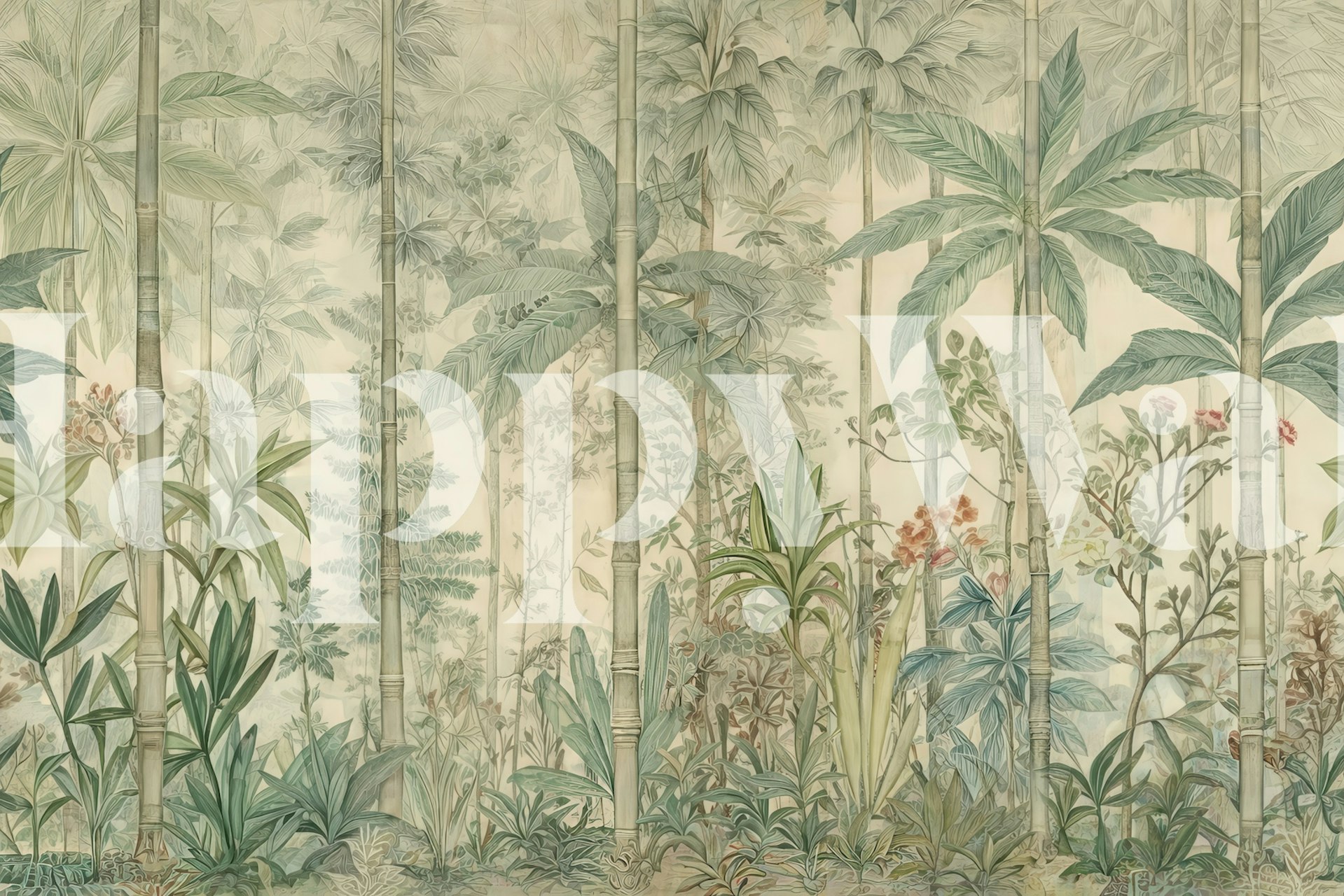 Thai jungle wallpaper featured in a room