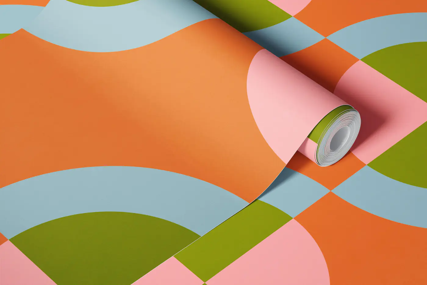 Retro Geometric Circles wallpaper roll
