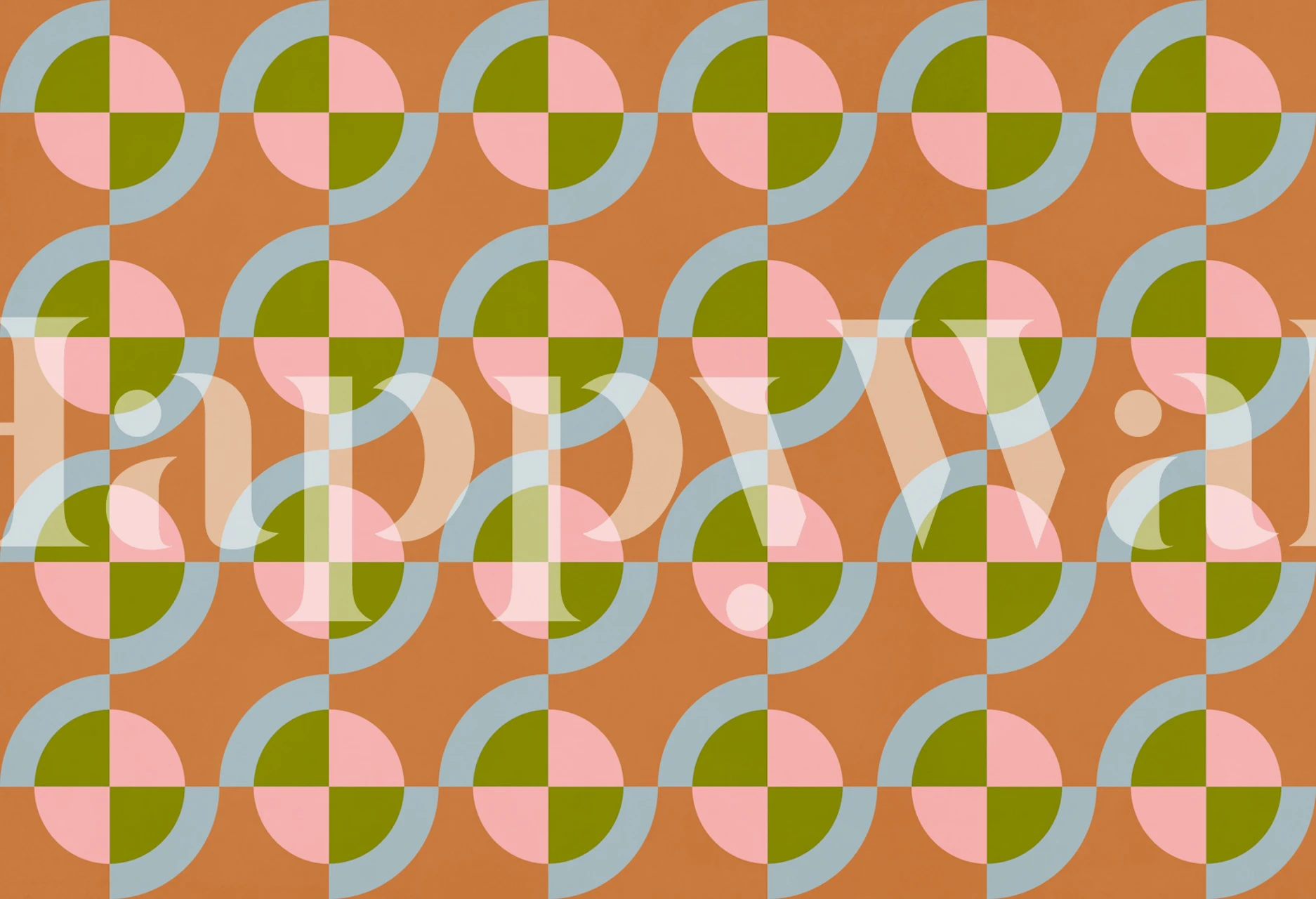 Retro geometric circles tapetti huoneessa