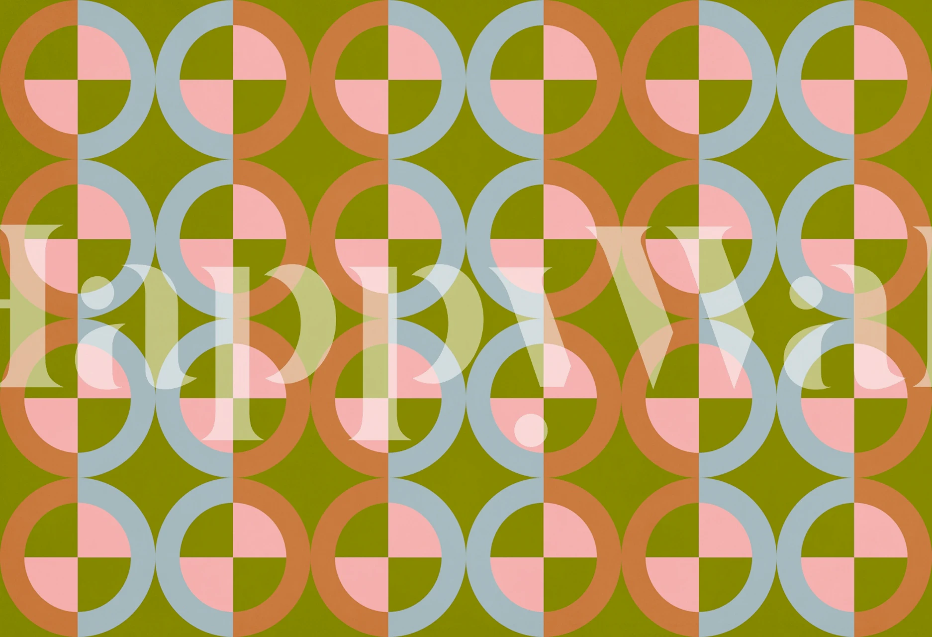 Retro Geometric Circles 2 tapete istabā