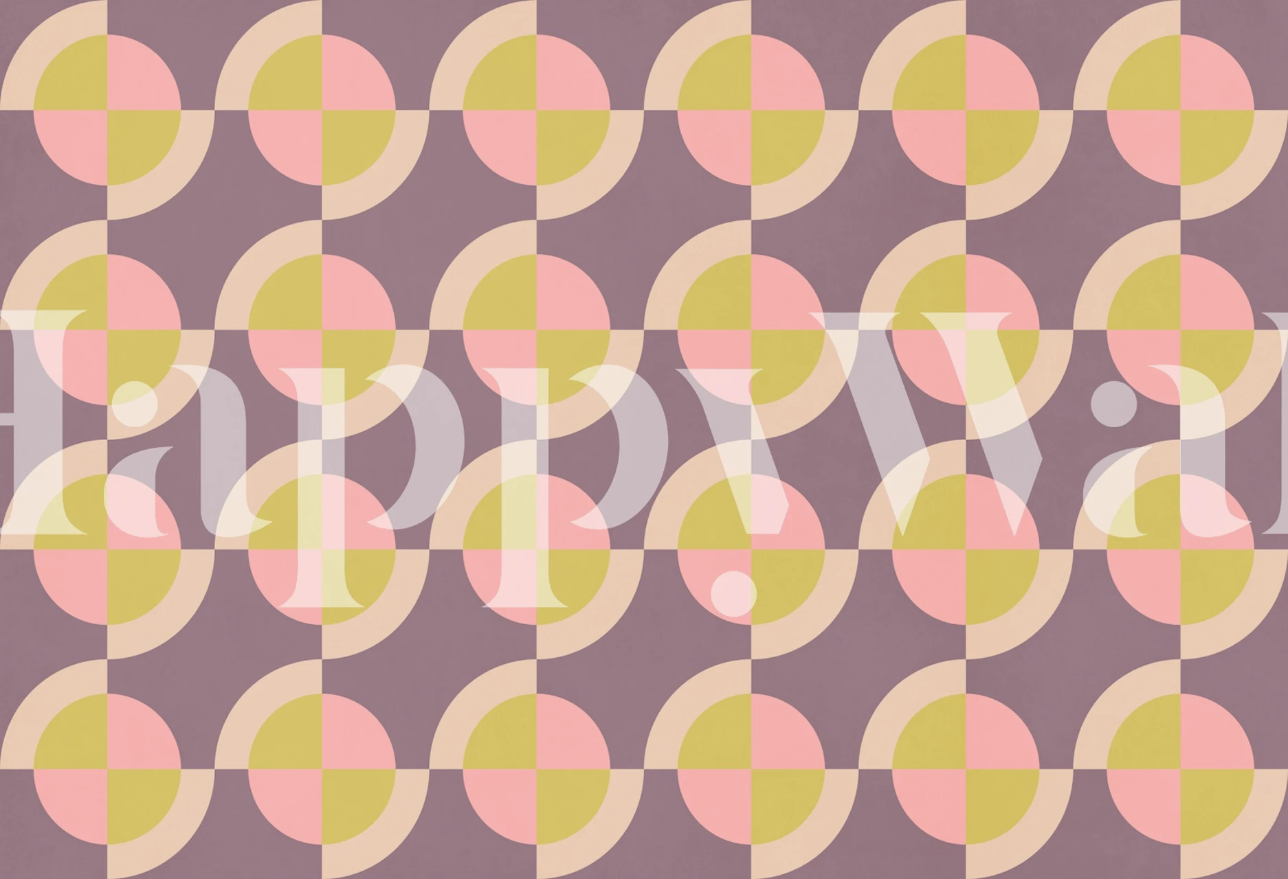 Mid Century Circle Grid tapet i ett rum