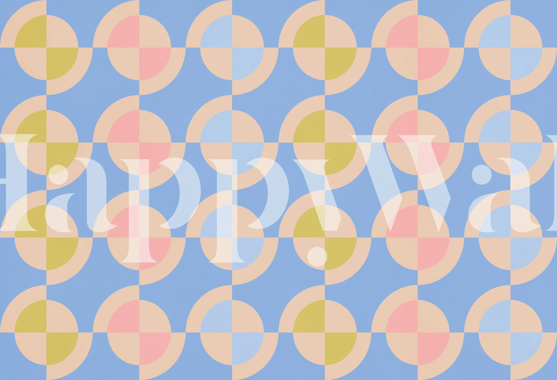 Tapeta Mid Century Circle Tiles v místnosti