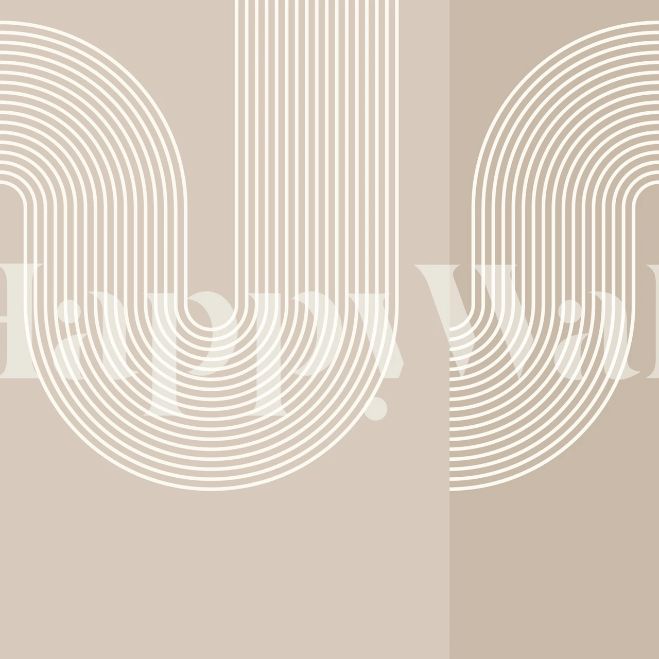 Neutral Retro Rainbow Arches tapet i et rom