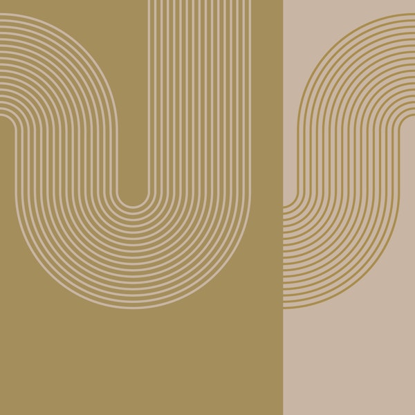 Mid Century Golden U Curves